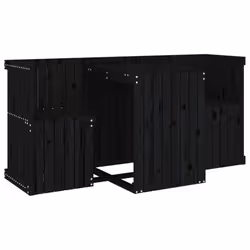 vidaXL Balcony Set 2-Seater Table & Chair Garden Furniture Set Solid Wood Pine - black pine