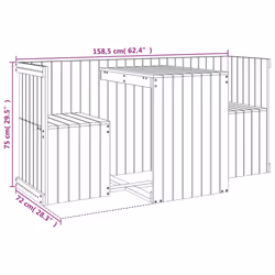 vidaXL Balcony Set 2-Seater Table & Chair Garden Furniture Set Solid Wood Pine - black pine