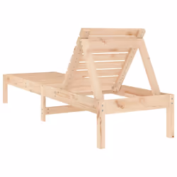 vidaXL Sun Loungers Sun Bed Outdoor Lounge Bed Garden Day Bed Solid Wood Pine - natural pine, 1 pcs - Additional view 4