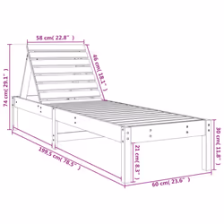 vidaXL Sun Loungers Sun Bed Outdoor Lounge Bed Garden Day Bed Solid Wood Pine - natural pine, 1 pcs - Additional view 9