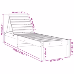 vidaXL Sun Loungers Sun Bed Outdoor Lounge Bed Garden Day Bed Solid Wood Pine - natural pine, 2 pcs - Additional view 10