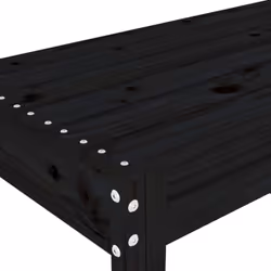 vidaXL Garden Bench Wooden Bench Patio Outdoor Bench Seat Solid Wood Pine - black pine, 80 x 38 x 45 cm - Additional view 5