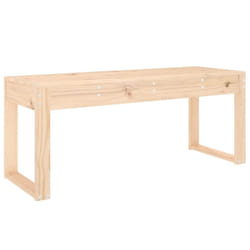 vidaXL Garden Bench Wooden Bench Patio Outdoor Bench Seat Solid Wood Pine - natural pine, 110 x 38 x 45 cm