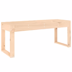 vidaXL Garden Bench Wooden Bench Patio Outdoor Bench Seat Solid Wood Pine - natural pine, 110 x 38 x 45 cm - Additional view 4