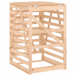 vidaXL Wheelie Bin Storage Garden Store Rubbish Trash Cover Solid Wood Pine - natural pine, 84 x 90 x 128.5 cm - Additional view 7