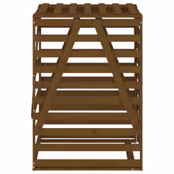 vidaXL Wheelie Bin Storage Garden Store Rubbish Trash Cover Solid Wood Pine - honey brown pine, 84 x 90 x 128.5 cm - Additional view 6