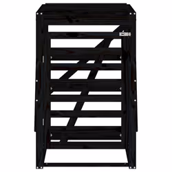 vidaXL Wheelie Bin Storage Garden Store Rubbish Trash Cover Solid Wood Pine - black pine, 84 x 90 x 128.5 cm - Additional view 4
