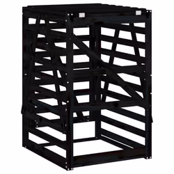 vidaXL Wheelie Bin Storage Garden Store Rubbish Trash Cover Solid Wood Pine - black pine, 84 x 90 x 128.5 cm - Additional view 7