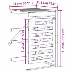 vidaXL Wheelie Bin Storage Garden Store Rubbish Trash Cover Solid Wood Pine - natural pine, 78 x 91.5 x 128.5 cm