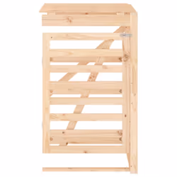 vidaXL Wheelie Bin Storage Garden Store Rubbish Trash Cover Solid Wood Pine - natural pine, 78 x 91.5 x 128.5 cm - Additional view 5