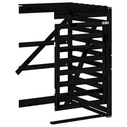 vidaXL Wheelie Bin Storage Garden Store Rubbish Trash Cover Solid Wood Pine - black pine, 78 x 91.5 x 128.5 cm