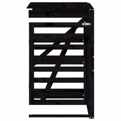 vidaXL Wheelie Bin Storage Garden Store Rubbish Trash Cover Solid Wood Pine - black pine, 78 x 91.5 x 128.5 cm - Additional view 5