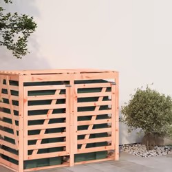 vidaXL Wheelie Bin Storage Garden Store Rubbish Trash Cover Solid Wood Pine - natural douglas, 78 x 91.5 x 128.5 cm - Additional view 2