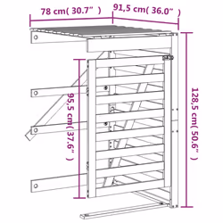 vidaXL Wheelie Bin Storage Garden Store Rubbish Trash Cover Solid Wood Pine - natural douglas, 78 x 91.5 x 128.5 cm - Additional view 3