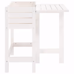 vidaXL Garden Planter with Folding Tabletop Patio Flower Pot Solid Wood Pine - white pine - Additional view 4