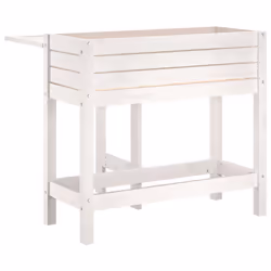 vidaXL Garden Planter with Folding Tabletop Patio Flower Pot Solid Wood Pine - white pine - Additional view 5
