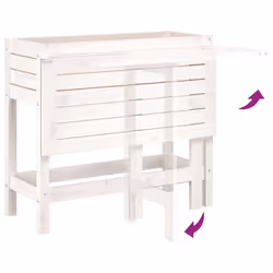 vidaXL Garden Planter with Folding Tabletop Patio Flower Pot Solid Wood Pine - white pine - Additional view 6