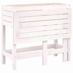 vidaXL Garden Planter with Folding Tabletop Patio Flower Pot Solid Wood Pine - white pine - Additional view 7