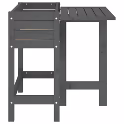 vidaXL Garden Planter with Folding Tabletop Patio Flower Pot Solid Wood Pine - grey pine - Additional view 4