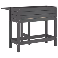 vidaXL Garden Planter with Folding Tabletop Patio Flower Pot Solid Wood Pine - grey pine - Additional view 5