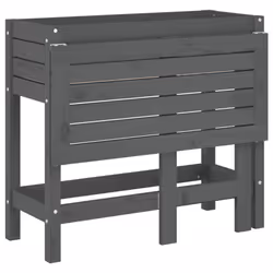 vidaXL Garden Planter with Folding Tabletop Patio Flower Pot Solid Wood Pine - grey pine - Additional view 7