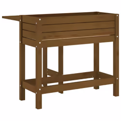 vidaXL Garden Planter with Folding Tabletop Patio Flower Pot Solid Wood Pine - honey brown pine - Additional view 5