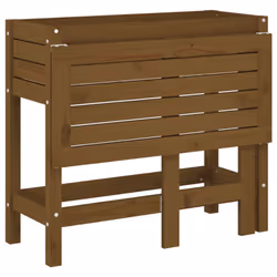 vidaXL Garden Planter with Folding Tabletop Patio Flower Pot Solid Wood Pine - honey brown pine - Additional view 7