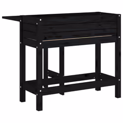 vidaXL Garden Planter with Folding Tabletop Patio Flower Pot Solid Wood Pine - black pine - Additional view 5