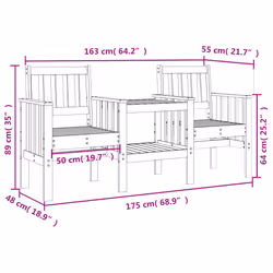 VidaXL 825149 outdoor bench Wood - Additional view 8