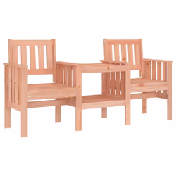 vidaXL Garden Bench with Table Outdoor 2-Seater Bench Chair Solid Wood Pine - natural douglas