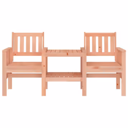 vidaXL Garden Bench with Table Outdoor 2-Seater Bench Chair Solid Wood Pine - natural douglas