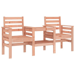 vidaXL Garden Bench with Table Outdoor 2-Seater Bench Chair Solid Wood Pine - natural douglas
