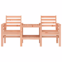vidaXL Garden Bench with Table Outdoor 2-Seater Bench Chair Solid Wood Pine - natural douglas