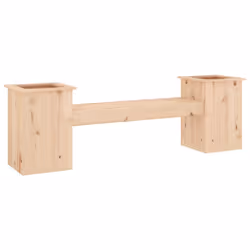 vidaXL Planter Bench Seat Wooden Outdoor Bench with Planter Solid Wood Pine - natural pine