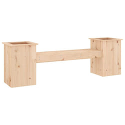 vidaXL Planter Bench Seat Wooden Outdoor Bench with Planter Solid Wood Pine - natural pine