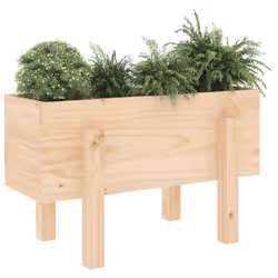 vidaXL Garden Raised Bed Wooden Planter Pot Patio Flower Bed Solid Wood Pine - natural pine, 62 x 30 x 38 cm