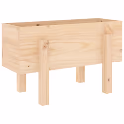 vidaXL Garden Raised Bed Wooden Planter Pot Patio Flower Bed Solid Wood Pine - natural pine, 62 x 30 x 38 cm - Additional view 5