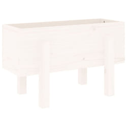vidaXL Garden Raised Bed Wooden Planter Pot Patio Flower Bed Solid Wood Pine - white pine, 62 x 30 x 38 cm