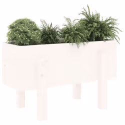 vidaXL Garden Raised Bed Wooden Planter Pot Patio Flower Bed Solid Wood Pine - white pine, 62 x 30 x 38 cm