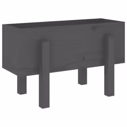 vidaXL Garden Raised Bed Wooden Planter Pot Patio Flower Bed Solid Wood Pine - grey pine, 62 x 30 x 38 cm