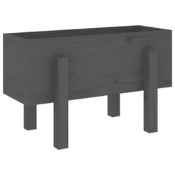 vidaXL Garden Raised Bed Wooden Planter Pot Patio Flower Bed Solid Wood Pine - grey pine, 62 x 30 x 38 cm