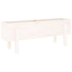 vidaXL Garden Raised Bed Wooden Planter Pot Patio Flower Bed Solid Wood Pine - white pine, 101 x 30 x 38 cm