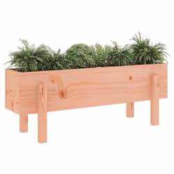 vidaXL Garden Raised Bed Wooden Planter Pot Patio Flower Bed Solid Wood Pine - natural douglas, 101 x 30 x 38 cm - Additional view 2