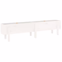 vidaXL Garden Raised Bed Wooden Planter Pot Patio Flower Bed Solid Wood Pine - white pine, 160 x 30 x 38 cm