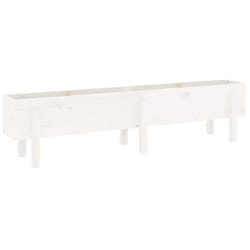 vidaXL Garden Raised Bed Wooden Planter Pot Patio Flower Bed Solid Wood Pine - white pine, 160 x 30 x 38 cm