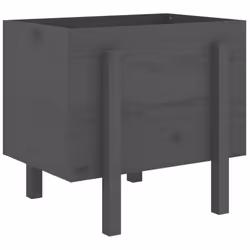 vidaXL Garden Planter Flower Box Garden Pot Plant Pot Grey Solid Wood Pine - Additional view 5
