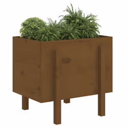 vidaXL Garden Planter Flower Box Outdoor Plant Pot Honey Brown Solid Wood Pine - Additional view 2