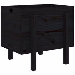 vidaXL Garden Planter Flower Box Garden Pot Plant Pot Black Solid Wood Pine - Additional view 5