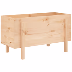 vidaXL Garden Raised Bed Wooden Planter Pot Patio Flower Bed Solid Wood Pine - natural pine, 101 x 50 x 57 cm - Additional view 5