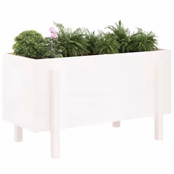 vidaXL Garden Raised Bed Wooden Planter Pot Patio Flower Bed Solid Wood Pine - white pine, 101 x 50 x 57 cm